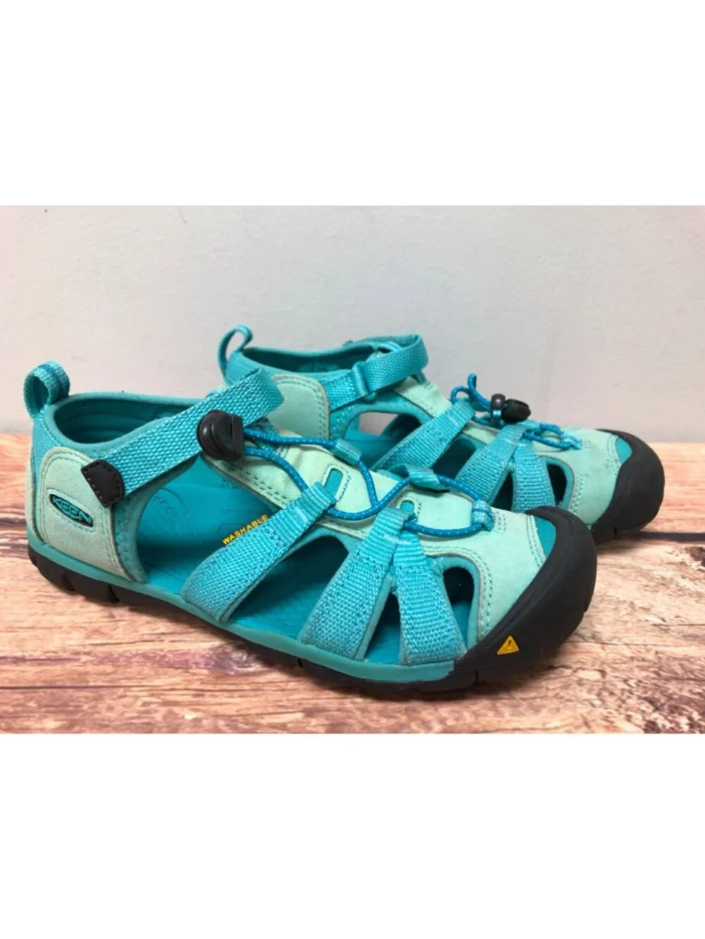 Keen Big Kids 5/37 Seacamp II CNX Teal Blue Washable Sport Sandals 1012555